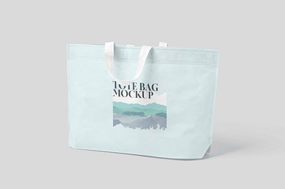 Slim Wide Fabric Tote Bag Mockups app branding design graphic design illustration logo typography ui ux vector