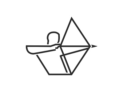 Archer LineArt Logo Mark abstract archer archer logo hexagon icon lineart modern simple