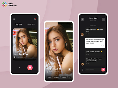 Dating App - Mobile App Design Concept app app design dating dating app dating app design mobile mobile app mobile design modern app design mordern app tinder like app ui uidesign