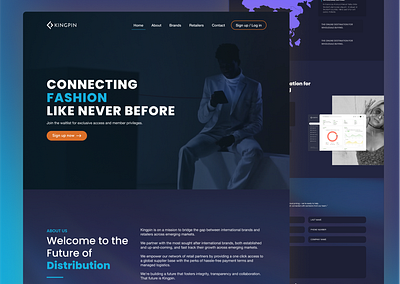 Startup Landing Page - KignPin branding dark theme design ecommerce figma landing page landing page design startup ui web design