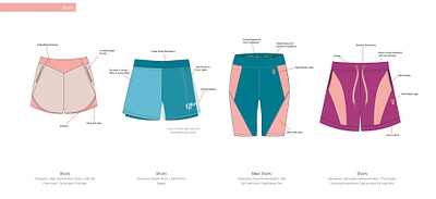 Activewear Collection - Shorts design fashion graphic design illustration tech pack technical drawing vector