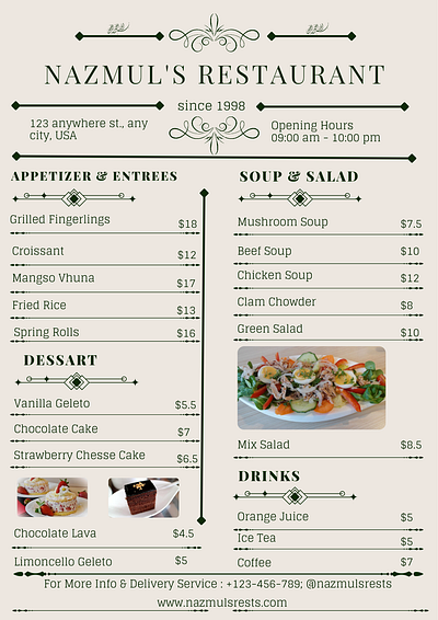 A Simple but Elegant Food Menu Design 🥰 design flyer flyer design food menu design menu design new design