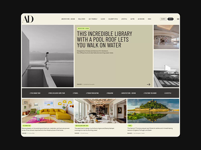 Architectural Digest ⎟Redesign news site animation design ui ux web