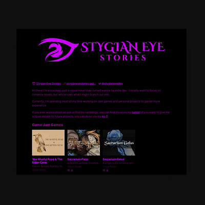 Logo Design for Stygian Eye Stories branding client appreciation design design project freelance work graphic design indie dev logo logo design logo design branding vector visual novel