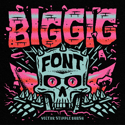 BIG GIG Font font illustration skull typography vector