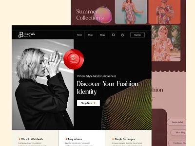 Bayak Clothing Fashion Web Design 2023design apparel branding clothing concept dress exploration fashion latest modern outfit trendy ui updated userinterface ux web webdesign webui womenfashion