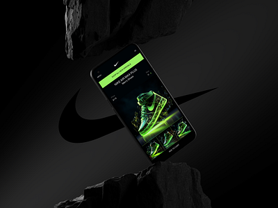 Nike redesign concept ai appdesign branding dark design e commrece fashion graphic design interface layot midjourneyart minimalism mobile nike posterdesign typeinspire typography ui ux web design