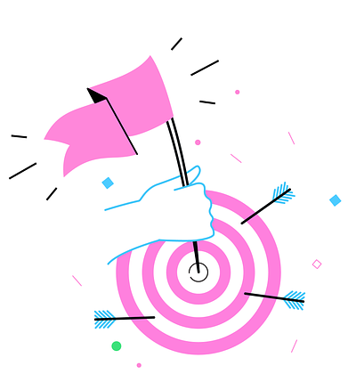 Strategy goal illustration pink vector visual