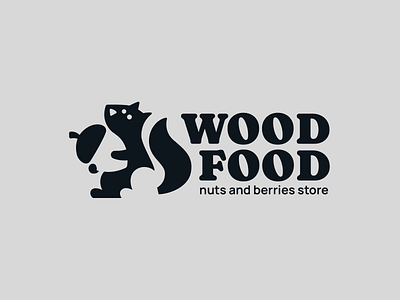 Nuts and berries acorn brand branding character design elegant funny illustration logo logotype mark mascot minimalism minimalistic modern negative space negativespace nut sign squirrel