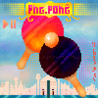 "Png.Pong" art branding color pencil design draw dream fun graphic design illustration logo ping pong pixel art png retro gaming sport video game vintage water ink