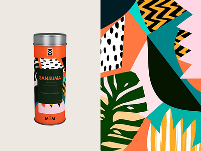 Sansuma - Packaging Design aestetich art artwork branddesign brandidentity branding brandingdesign creative design illustration packaging packagingdesign pattern patterndesign tea teadesign teapackaging tin tindesign tinmockup