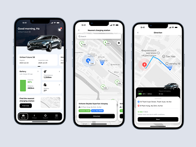Electric car charging station finder application design product design ui ui design ux design