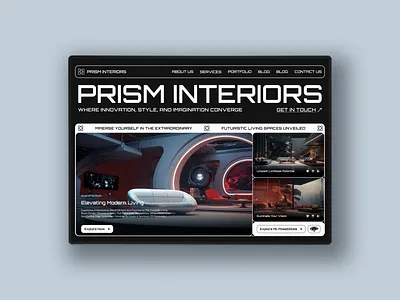 Prism Interiors' Futuristic Website Concept ai ai website ai webdesign australian web designer cosmic design futuristic website interior interior website interior website design modern web design nz webdesign saas saas website saas website design tech website wb design