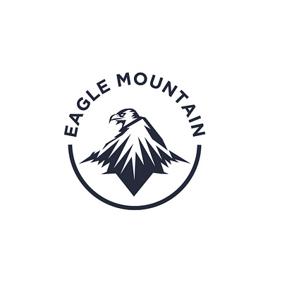 adventure icon logo design template eagle flatdesign mountain