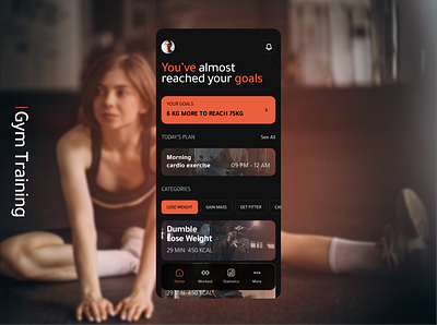 Mobile App for gym training and workout design fitness gym mobile mobile app training ui ux