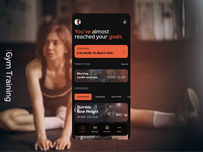 Mobile App for gym training and workout design fitness gym mobile mobile app training ui ux