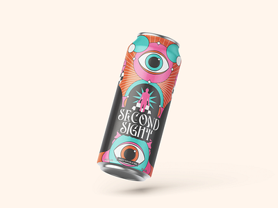 SECOND SIGHT | Pow City Brewing Co. alcohol beer beer can beer label brand design brand designer branding can design drink drink label graphic design illustration label packaging packaging design vector visual design