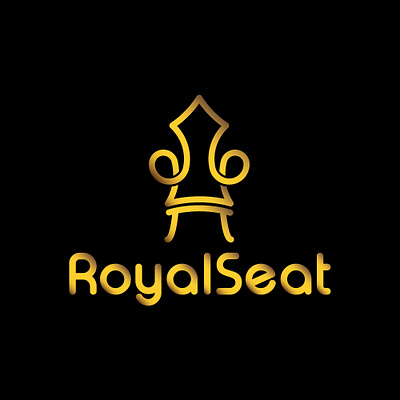 RoyalSeat black brand brand design brand identity branding branding design chair design furniture golden graphic design illustration lineart logo logolove royal seat ui