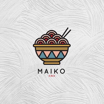 Maiko branding branding logo food food logo fullcolor line logo logogram ramen ramen logo