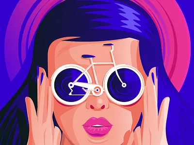 Bike digital art glasses graphic design graphiste illustrateurnbike illustration illustrator lunettes vélo
