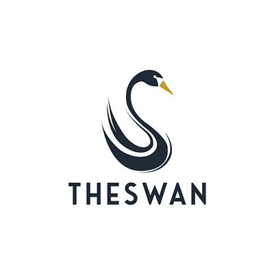silhouette of a swan forming the letter s logo vector flatdesign s