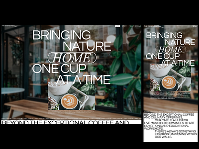The Serene Brew - Website Concept cafe coffee coffee shop design landing page logo menu minimal nature plants ui web design website