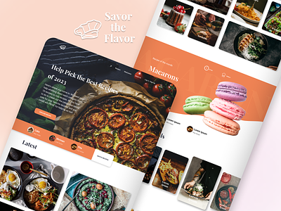 "Savor the Flavor" recipes site design food foodsite recipe recipesite sitedesign siteui ui web