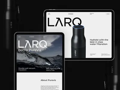Larq - Project UIX, Branding bottle branding clean design e commerce graphic design hydrate interface logo minimal product design sustainable ui ux vector visual design web design website