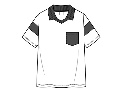 Boys Polo Shirt Design Technical Drawing by Adobe Illustrator polo shirt design