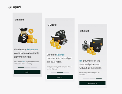 Liquid (onboarding) adobexd design ui ux