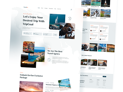 Travel Website Design agency design home page landing page logo travel ui uxui web web design