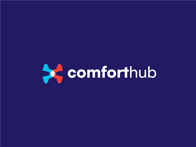 comfort hub air branding c letter comfort concept cool cooling double meaning enregy h letter heat hub initials lettermark logo residential roxana niculescu simple solar waves