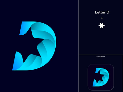 D Star Logo Design, Modern Logo Design branding d star logo graphic design letter d logo logo logo design logomark ltpd galaxy modern logo modern logo design
