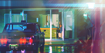 Taxi Driver character cinematic digital folioart illustration james gilleard scene texture