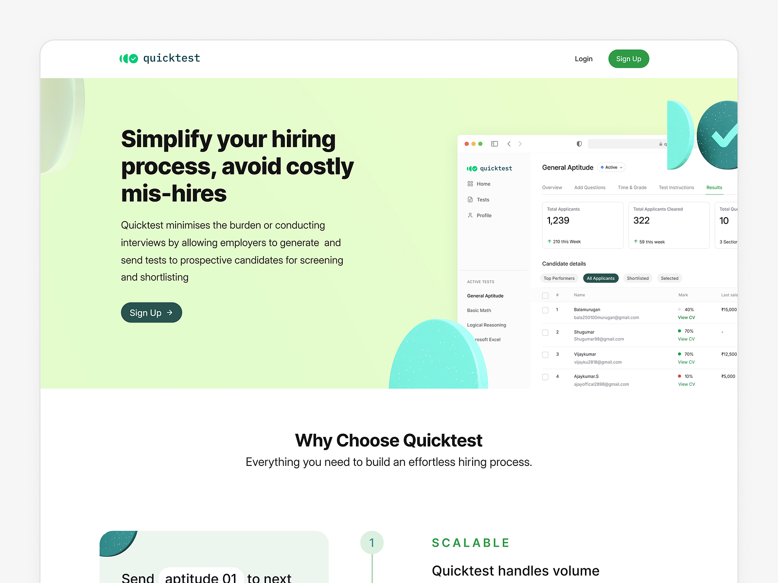 Quicktest Landing Page By Timeless On Dribbble