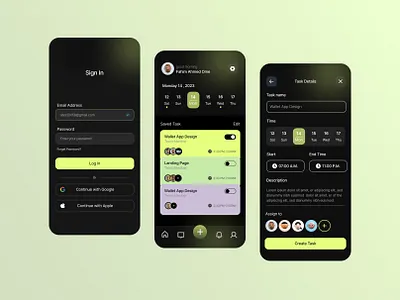 Task management app design app dark dark design design graphic design management mobile app mockup task ui ui design ui ux uiux ux ux ui website
