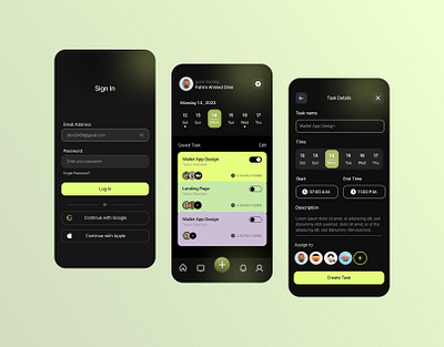 Task management app design app dark dark design design graphic design management mobile app mockup task ui ui design ui ux uiux ux ux ui website