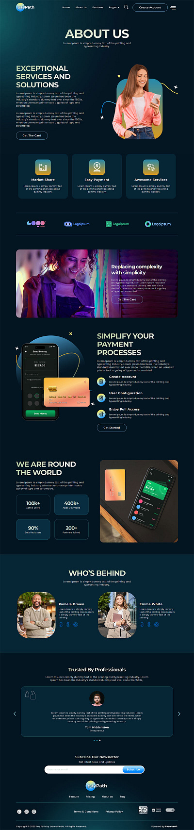 About section of PayPath - Online Payment Gateway Elementor Temp bank branding credit card debit card design design idea finance graphic design illustration logo payment gateway payment method payment service startup ui ux wallet website