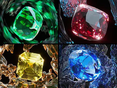 Cosmic Jet: Gems 3d branding design graphic design motion graphics