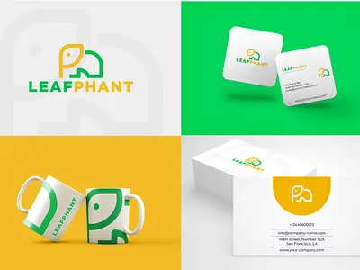 Leafphant logo branding creative logo logo logo branding minimal logo