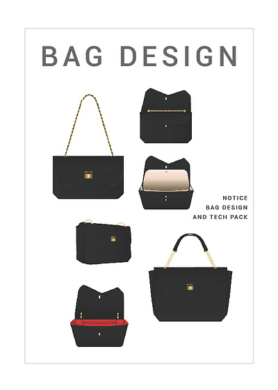 Bag Design - Technical Drawing design fashion graphic design illustration tech pack technical drawing vector