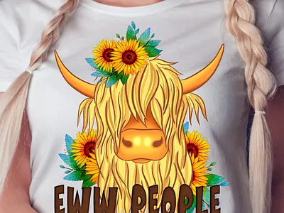 Highland Cow T-Shirt Design graphic design il illustration