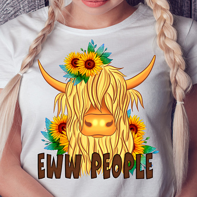 Highland Cow T-Shirt Design graphic design il illustration