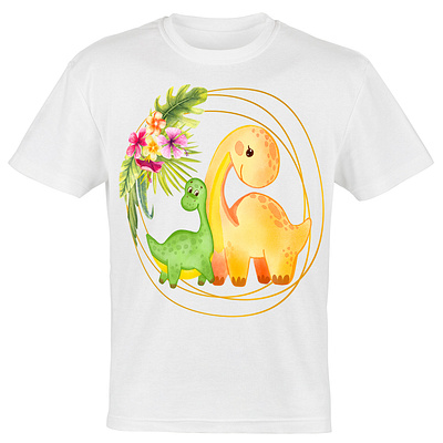 Mom And Baby Dino T-Shirt Design graphic design illustration