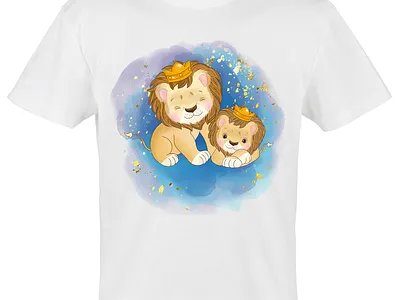 Lion And Cub T-Shirt Design graphic design illustration