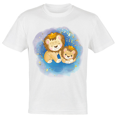 Lion And Cub T-Shirt Design graphic design illustration