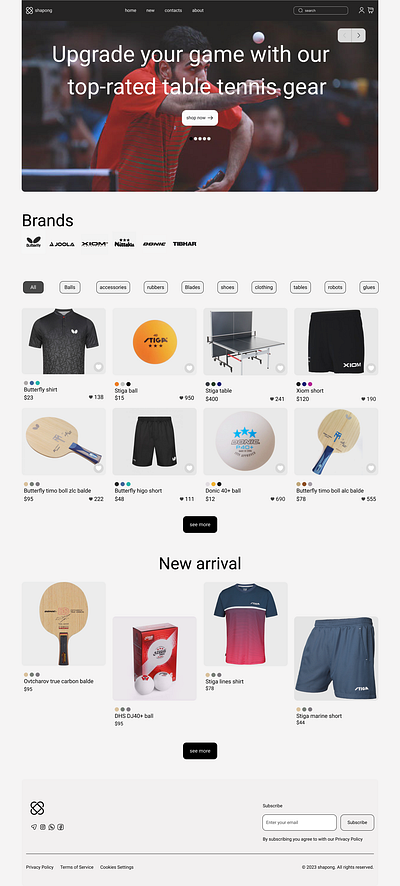 Shapong-Table Tennis online shop app branding design graphic design illustration logo typography ui ux vector