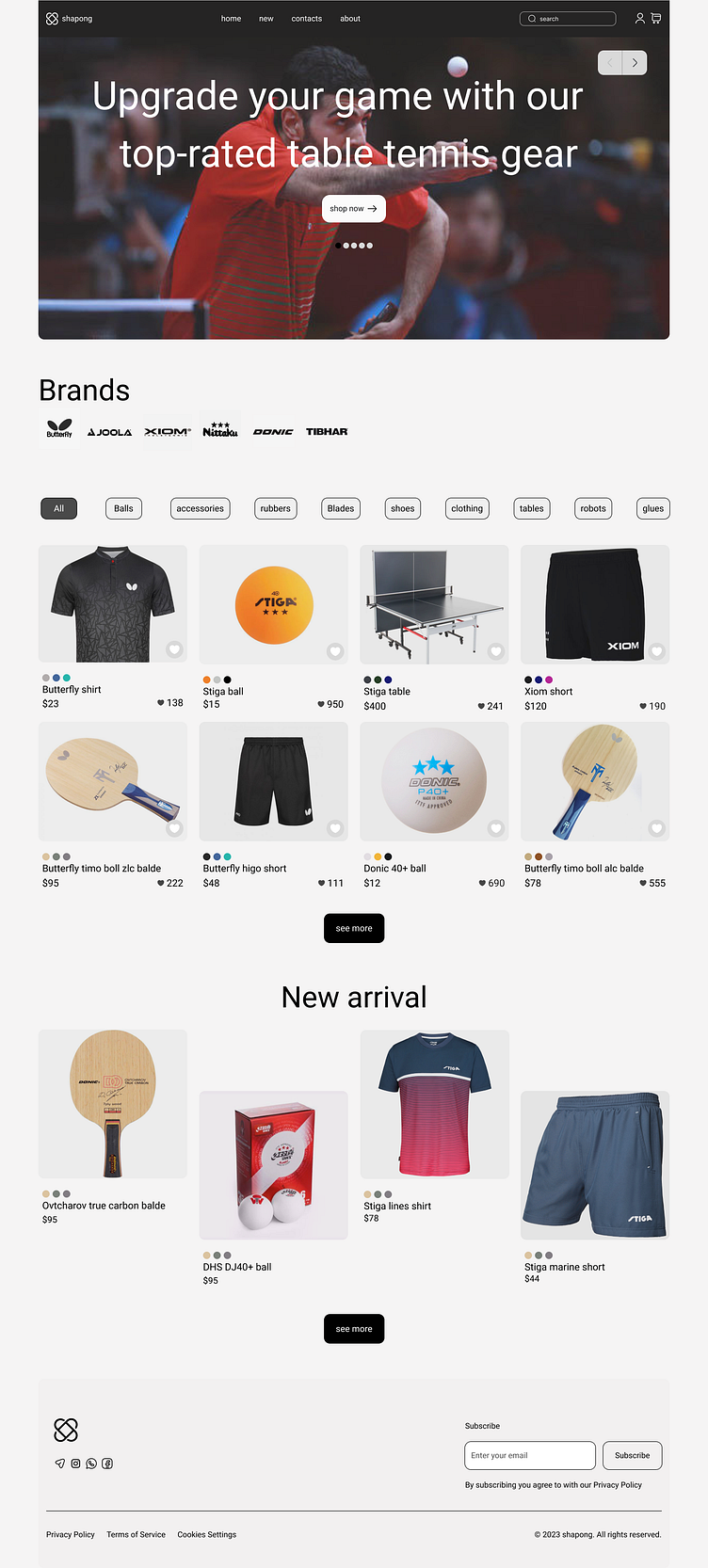 ShapongTable Tennis online shop by shayan majdpour on Dribbble