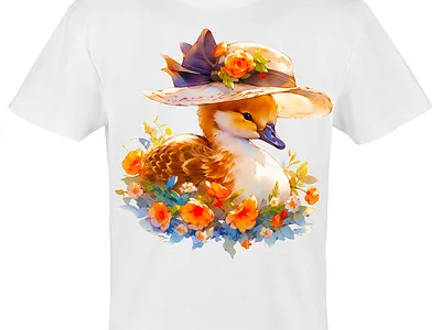 Duck With Victorian Hat T-Shirt Design graphic design illustration