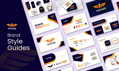 Winger Logo & brand style guides. brand positioning minimalist logo
